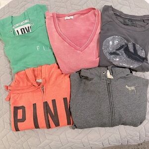 5 Women’s Sweatshirt 
Brands include Victoria Secret, VS Pink, American Eagle.